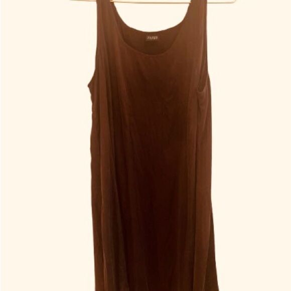 Eileen Fisher Silk Brown Sleeveless Dress - Picture 2 of 7